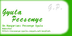 gyula pecsenye business card